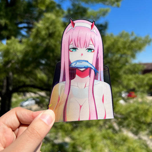 Crimson Horned Pilot Motion Sticker