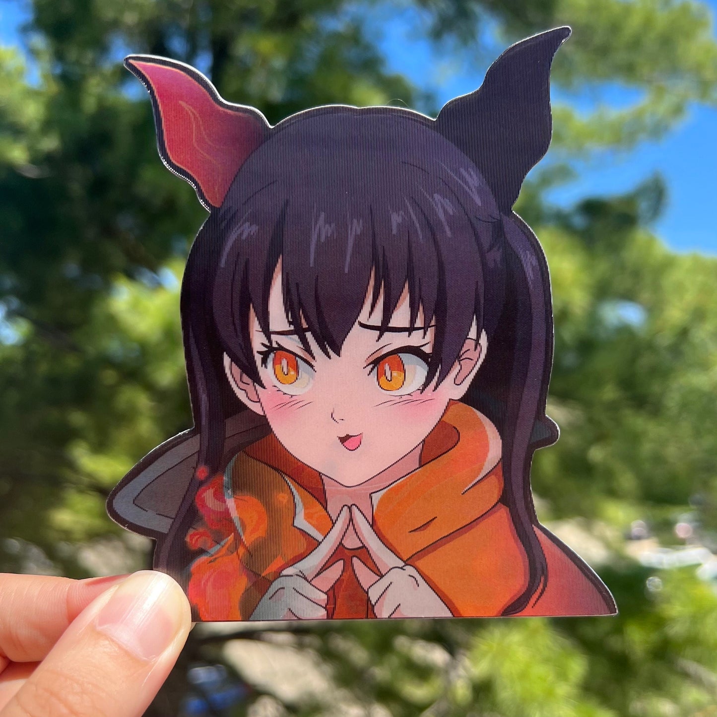 Lucky Cat Flame Fighter Motion Sticker