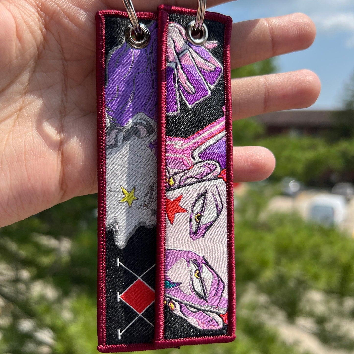 Bungee Clown Embroidered Jet Tag Keychain