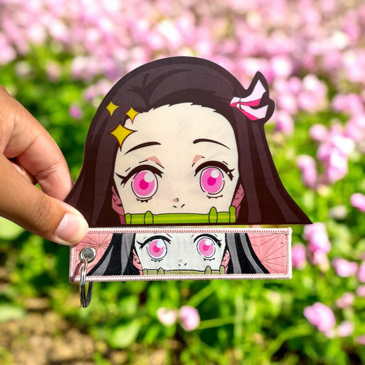 Gentle Demon Motion Sticker/Embroidered Jet Tag Keychain (Bundle)