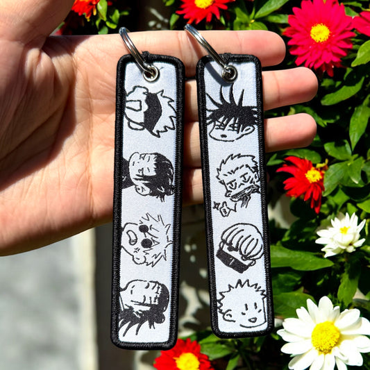 Goofy Chibi Squad Embroidered Jet Tag Keychain