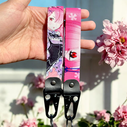 Pink Hair Keychain Strap