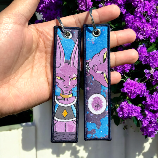 Kitty Embroidered Jet Tag Keychain