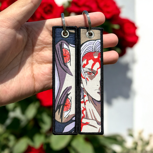 Hehe Demon Embroidered Jet Tag Keychain