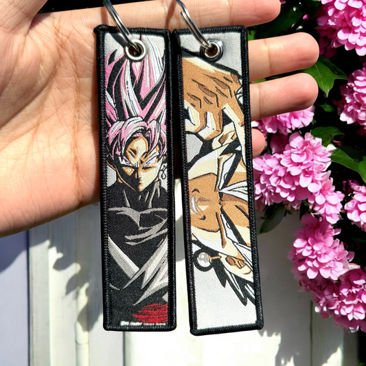 Pink Aura Embroidered Jet Tag Keychain