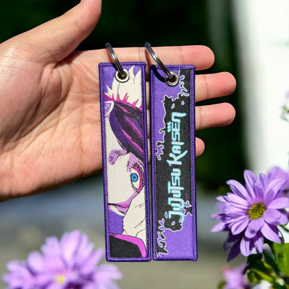 Blindfolded Sensei Jet Tag Embroidered Keychain