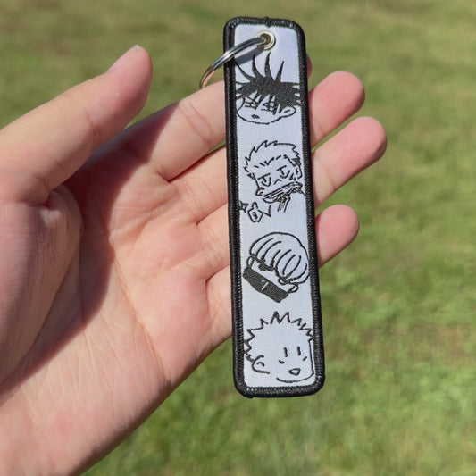 Goofy Chibi Squad Embroidered Jet Tag Keychain