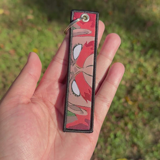 Strong Guy Embroidered Jet Tag Keychain