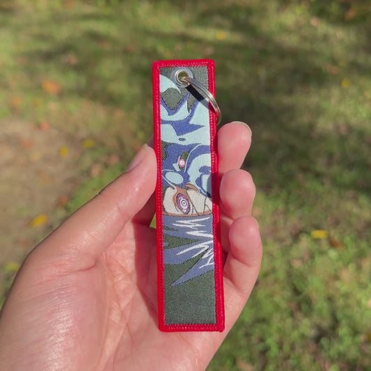 Blood Red Eclipse Embroidered Jet Tag Keychain