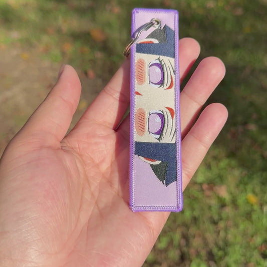 Shy Girl Embroidered Jet Tag Keychain