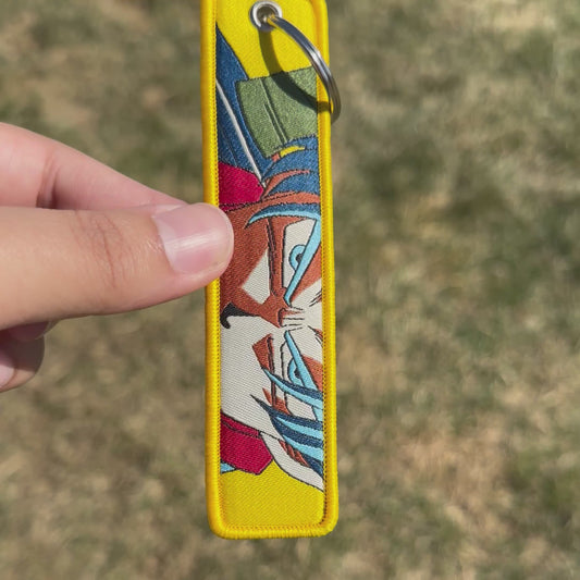 Time Traveler Warrior Embroidered Jet Tag Keychain