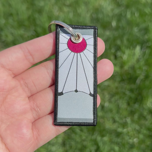Demon Hunt Embroidered Jet Tag Keychain