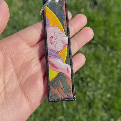 Pink Menace Embroidered Jet Tag Keychain