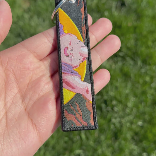 Pink Menace Embroidered Jet Tag Keychain