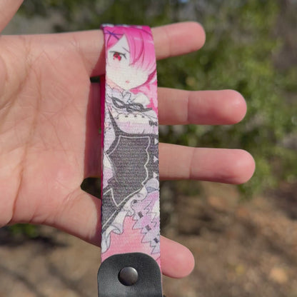 Pink Hair Keychain Strap