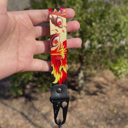 Blazing Swordsman Keychain Strap