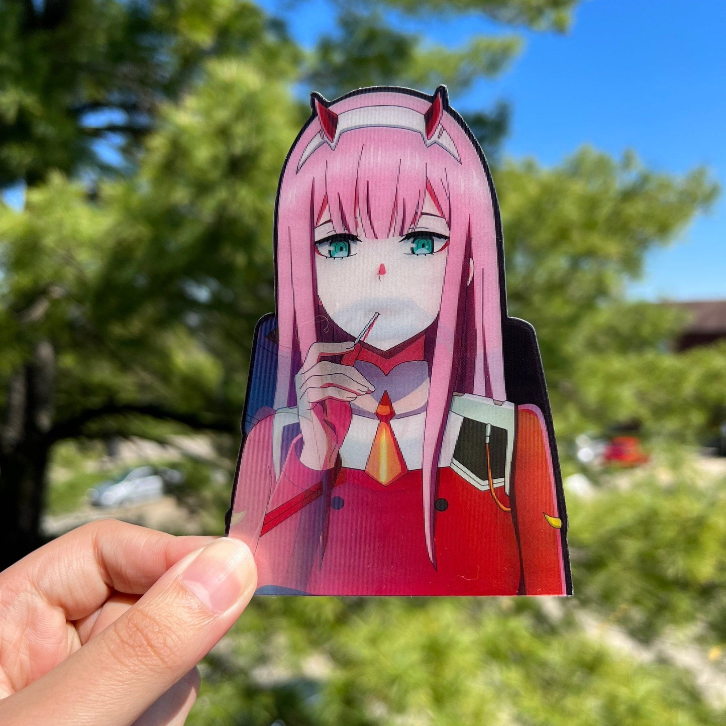 Crimson Horned Pilot Motion Sticker
