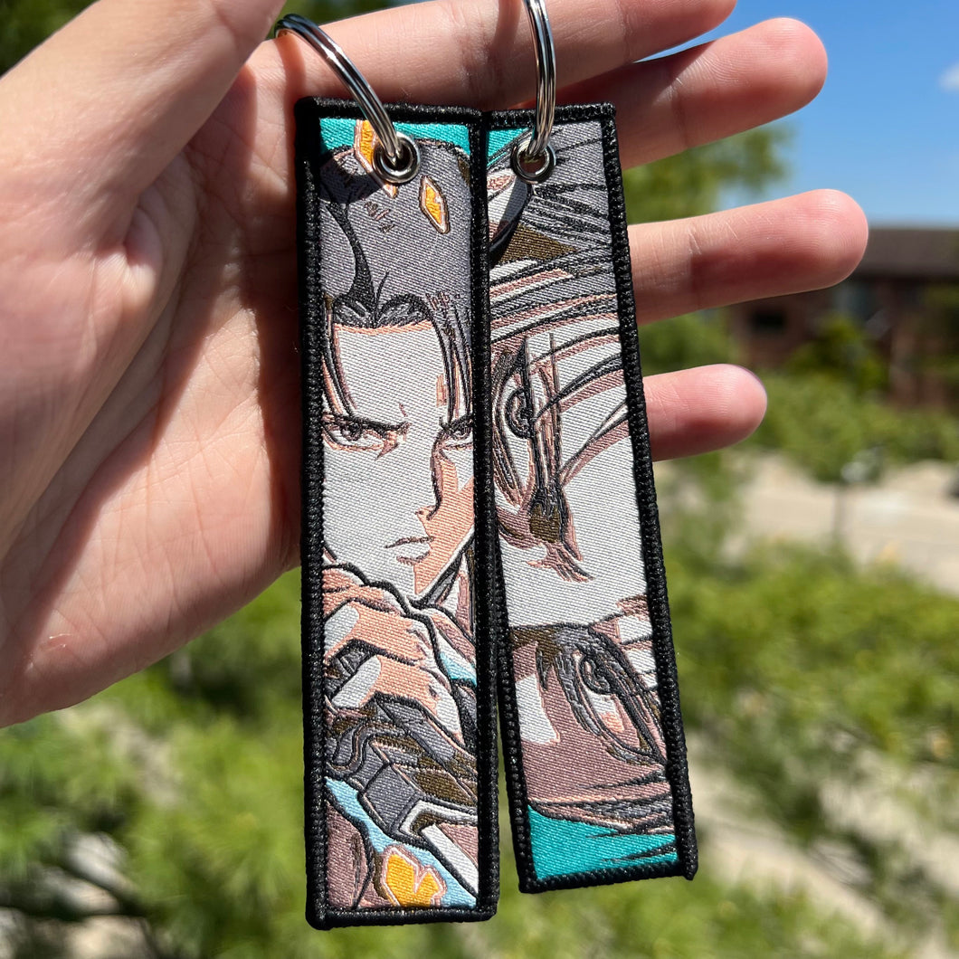 Anime Embroidered Jet Tag Keychain