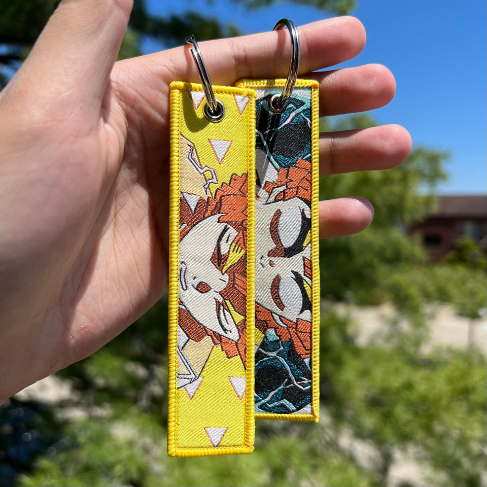 Anime Embroidered Jet Tag Keychain