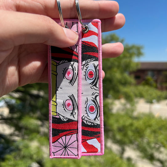 Flame Eyed Protector Embroidered Jet Tag Keychain