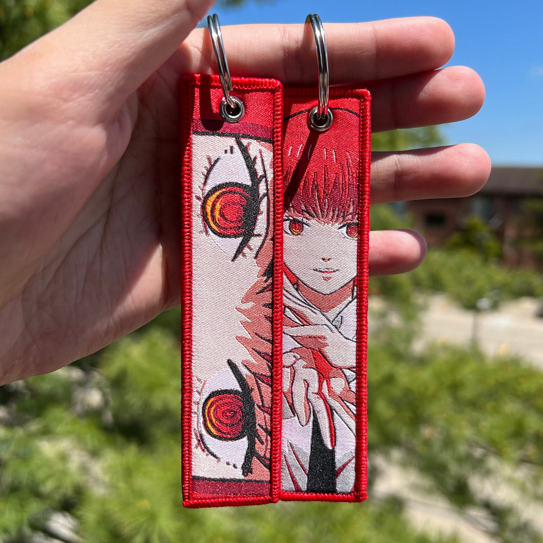 Anime Embroidered Jet Tag Keychain