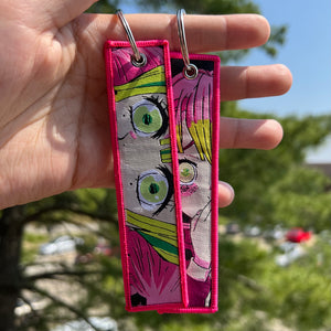 Anime Embroidered Jet Tag Keychain