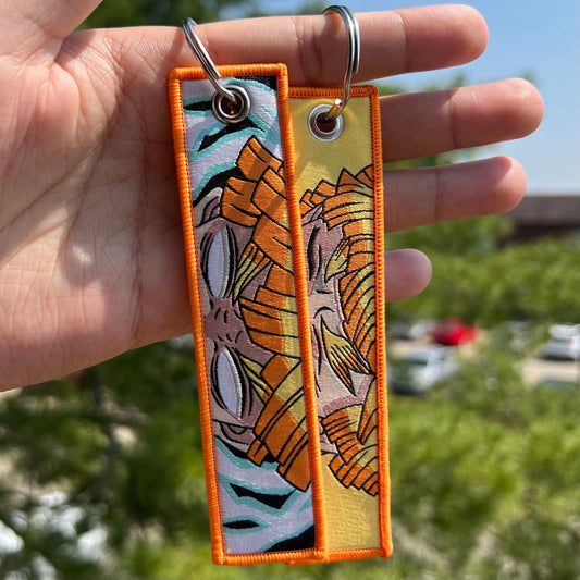 Lightning Sleep Swordsman Embroidered Jet Tag Keychain