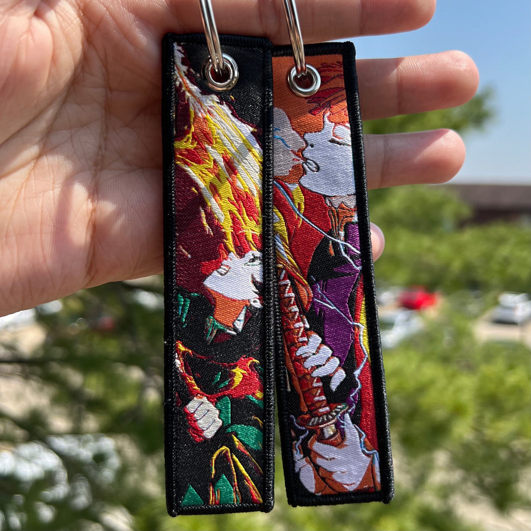 Anime Embroidered Jet Tag Keychain