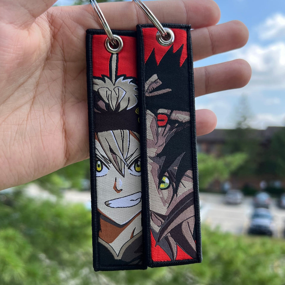 Anime Embroidered Jet Tag Keychain