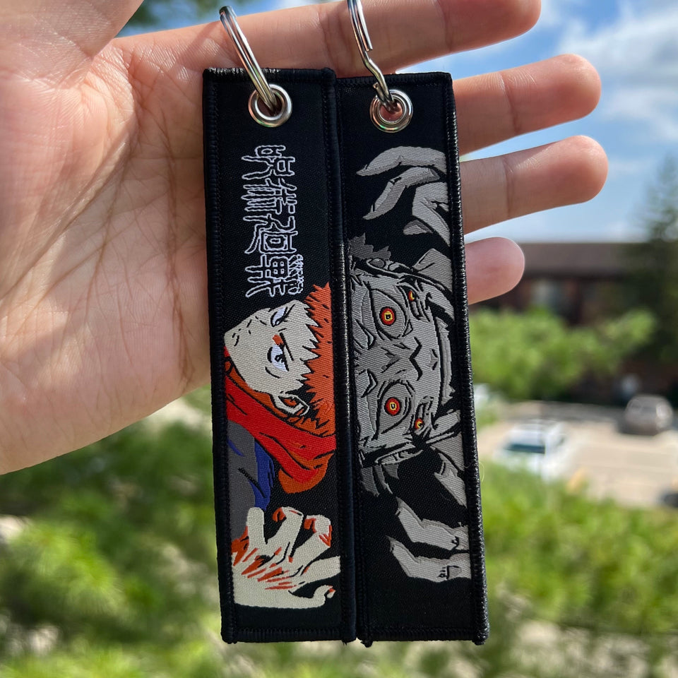 Anime Embroidered Jet Tag Keychain