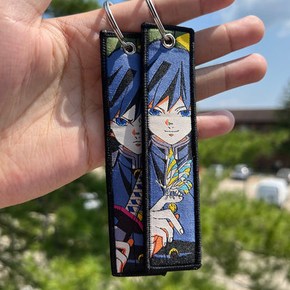 Water Breathing Pillar Embroidered Jet Tag Keychain