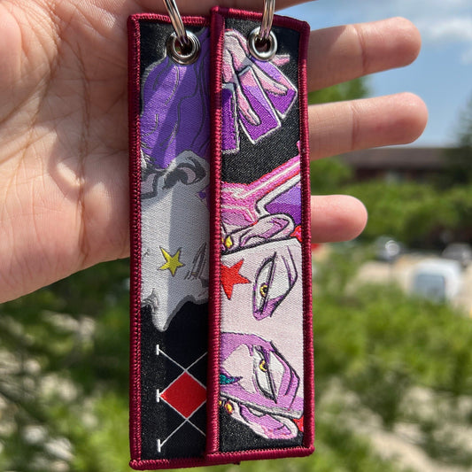 Bungee Clown Embroidered Jet Tag Keychain