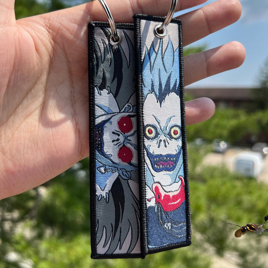 Apple Loving Reaper Embroidered Jet Tag Keychain