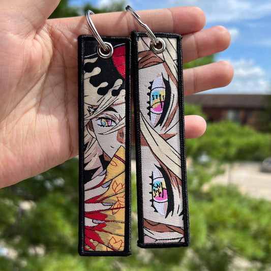 Smiling ice Demon Embroidered Jet Tag Keychain