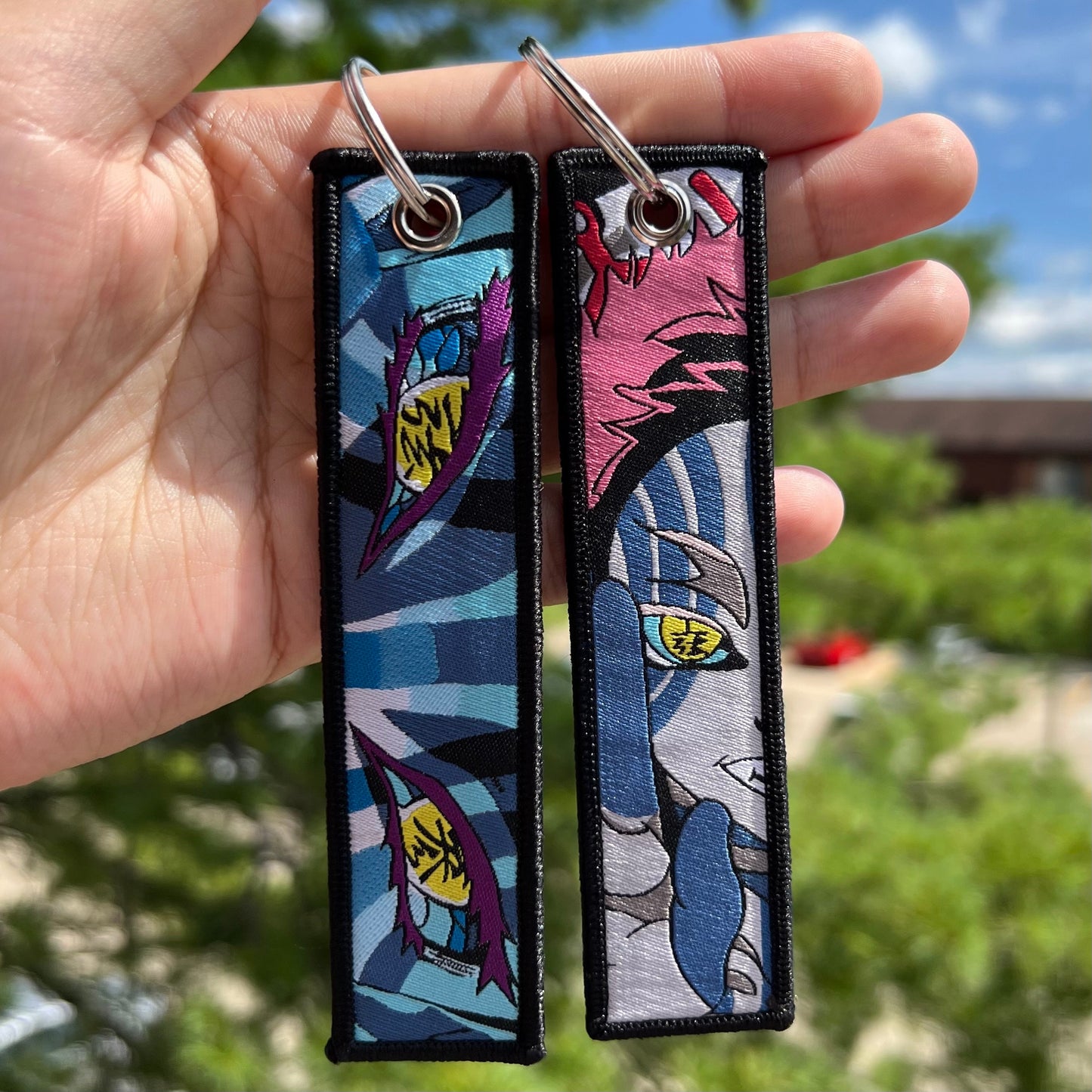 Fist of the Frozen Flame Embroidered Jet Tag Keychain