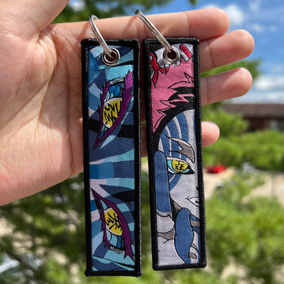 Fist of the Frozen Flame Embroidered Jet Tag Keychain