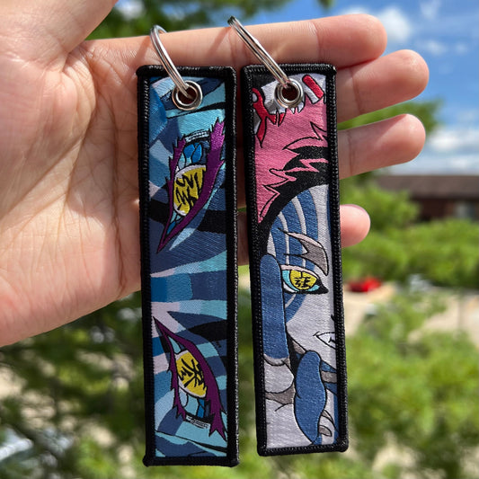 Fist of the Frozen Flame Embroidered Jet Tag Keychain