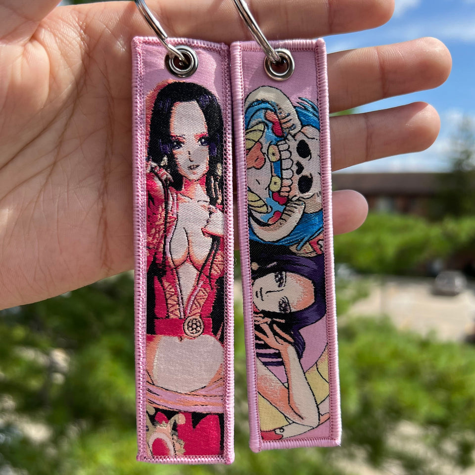 Anime Embroidered Jet Tag Keychain