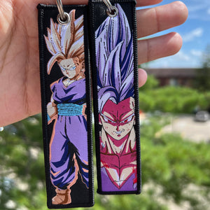 Anime Embroidered Jet Tag Keychain