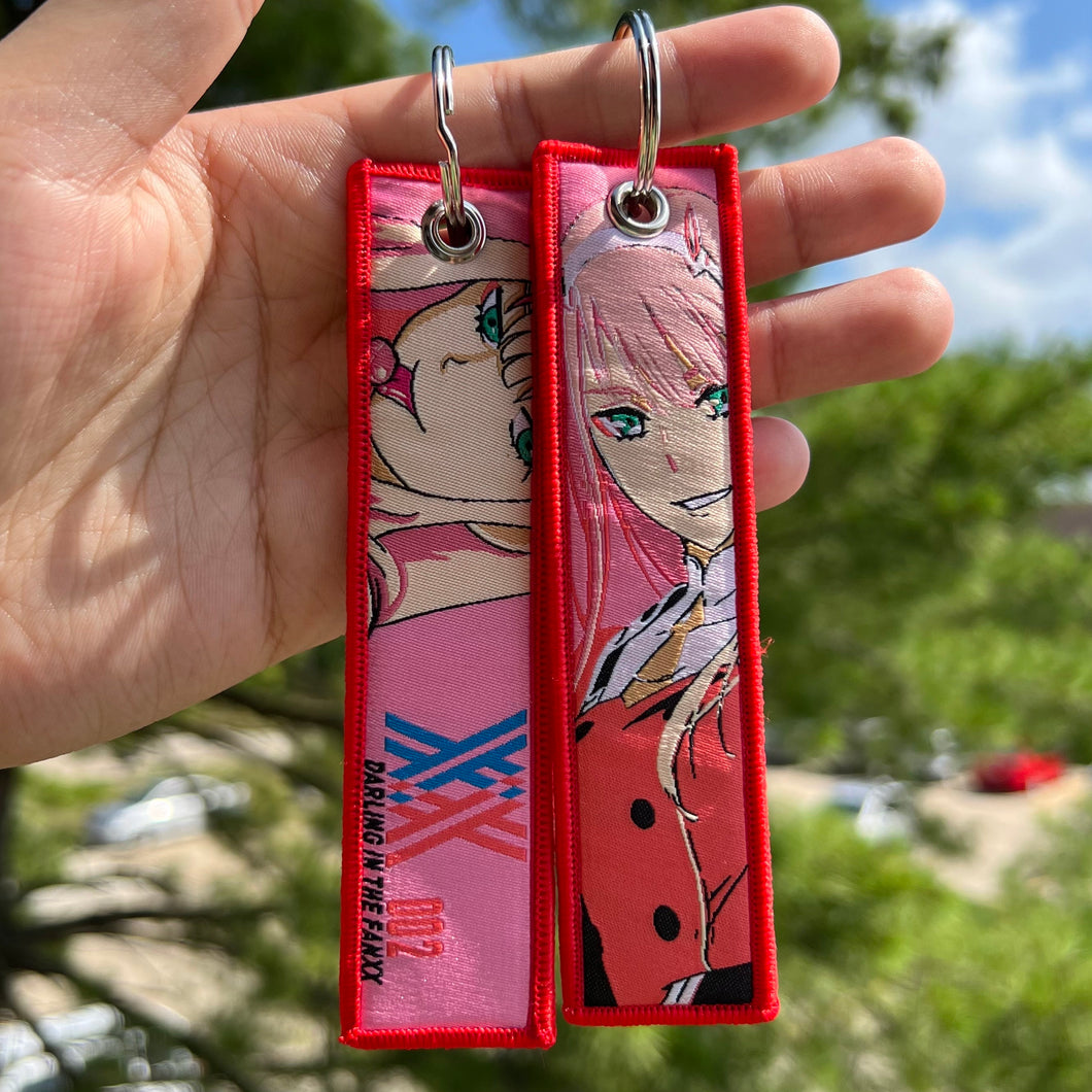 Anime Embroidered Jet Tag Keychain