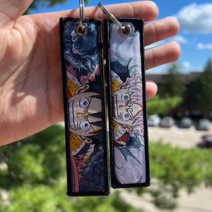 Anime Embroidered Jet Tag Keychain