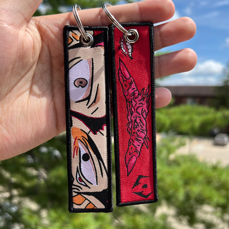 Anime Embroidered Jet Tag Keychain