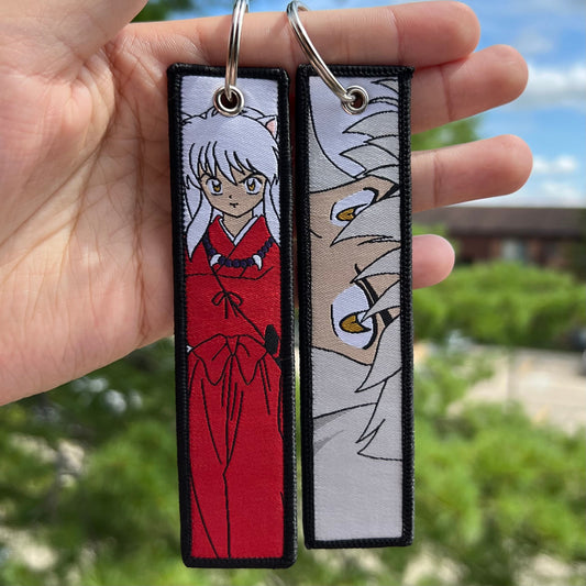 Half Demon Embroidered Jet Tag Keychain
