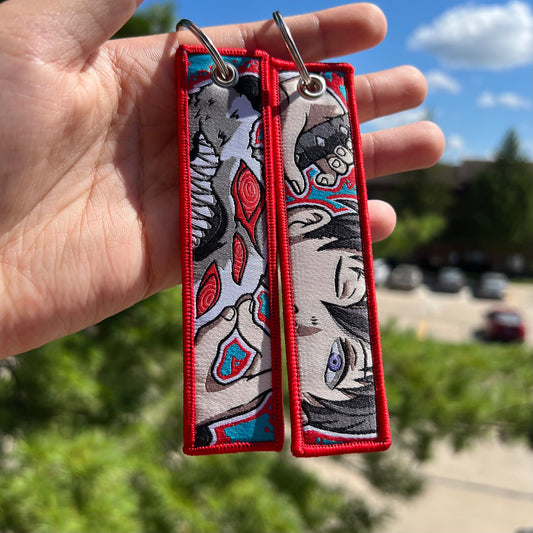 Curse Bound Hunter Embroidered Jet Tag Keychain